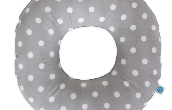 Poporodní kruh bílé velké puntíky na šedé