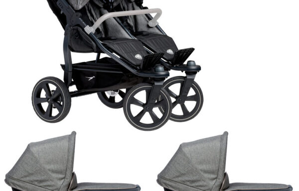 Kočárek TFK Duo 2 Air chamber wheel Premium grey s korbami