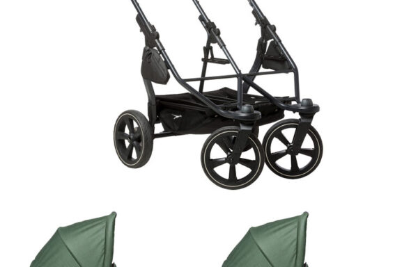 Kočárek TFK Duo 2 Air chamber wheel olive podvozek s korbami