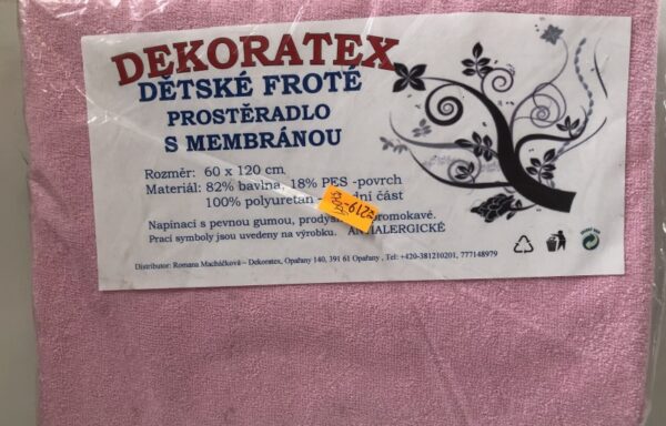 Prostěradlo froté 120×60 růžové s membránou