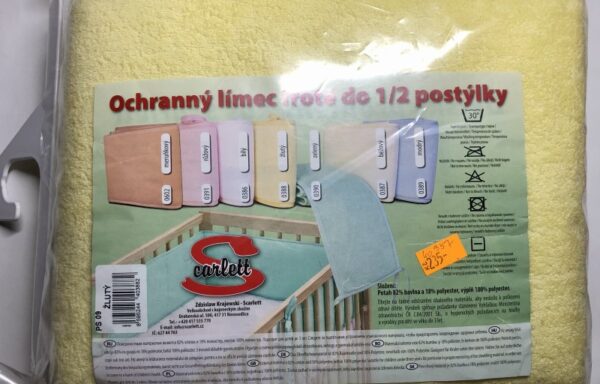 Mantinel do postýlky froté žlutý