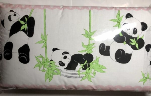 Mantinel do postýlky panda růžový